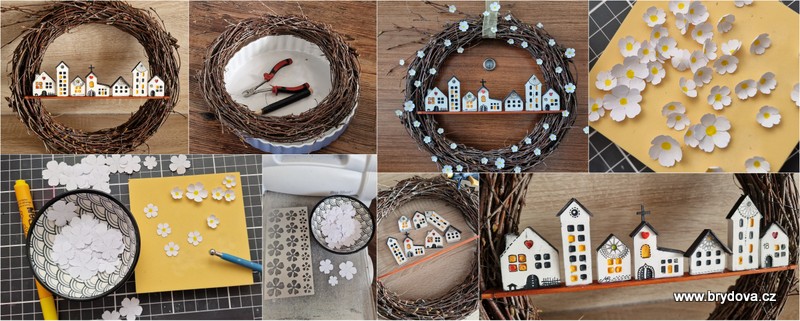 Vlog 1243/25 – DIY – jarní věnec s domečky